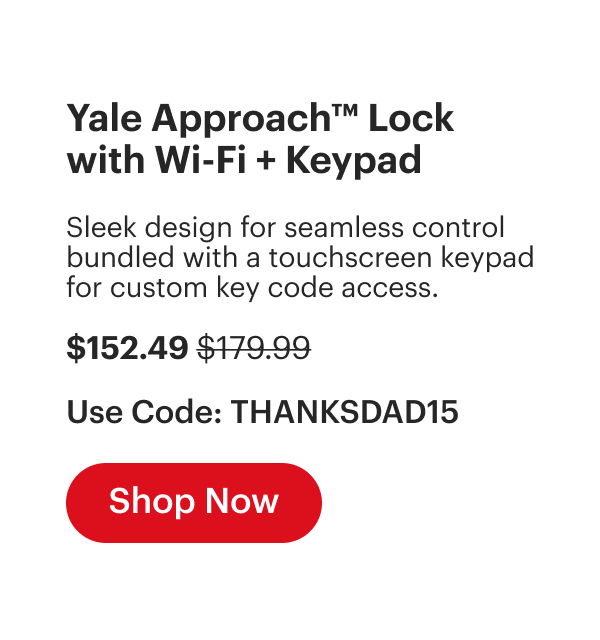 15% off Yale Approach Lock with Keypad