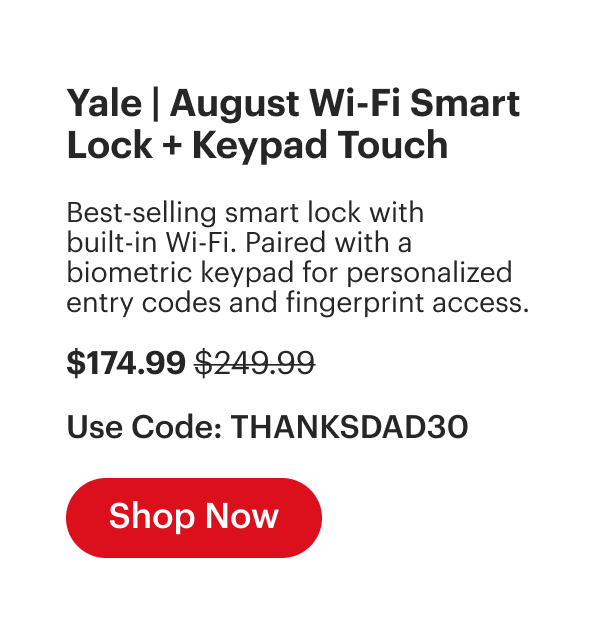 30% off Wi-Fi Smart Lock + Keypad Touch