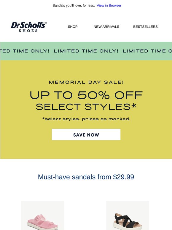 ON SALE! Sandals starting as low as $29.99!