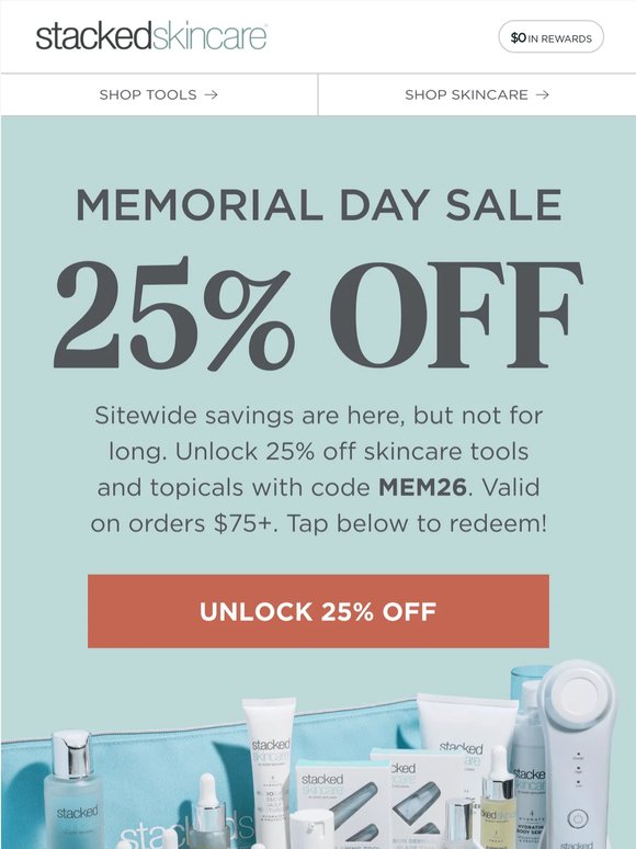 25% Off Serums, Peels, & More