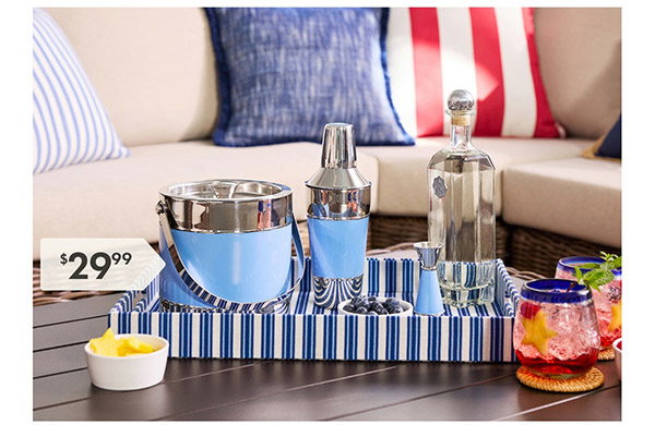 Blue Double Wall Ice Bucket
