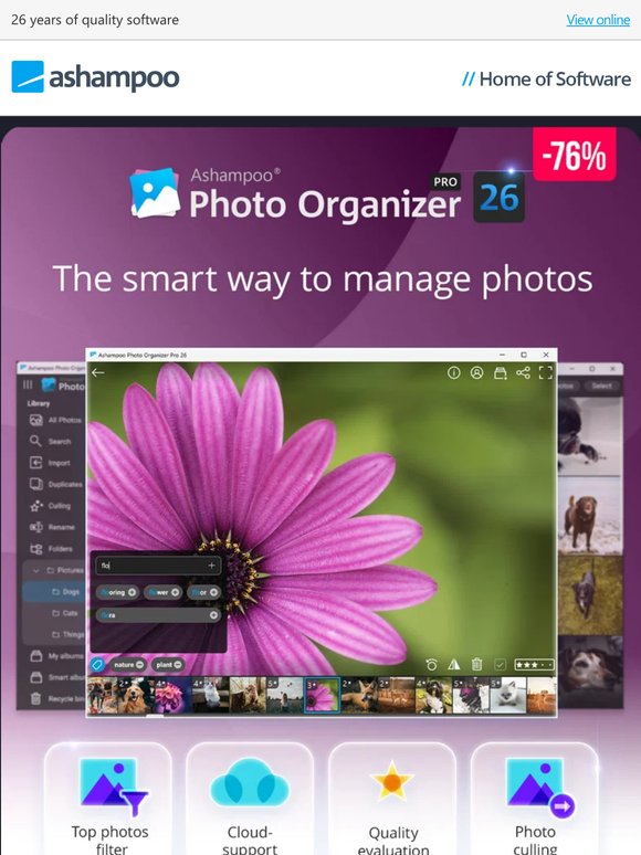 Ashampoo Photo Organizer Pro 26 - The smart solution for growing photo collections
