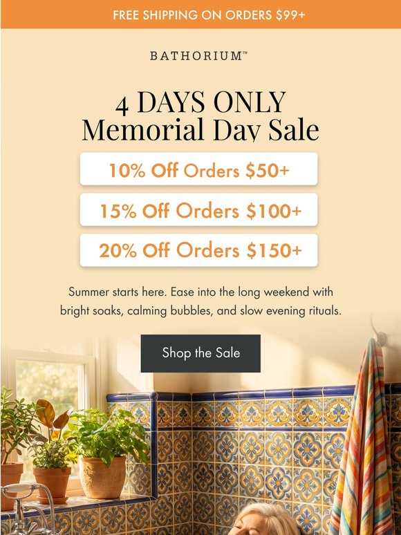 Memorial Day Sale Starts Now — Up To 20% Off