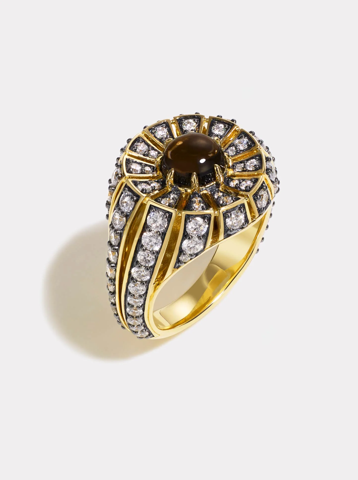 Image of Aurora Smokey Quartz & Diamond Cocktail Ring