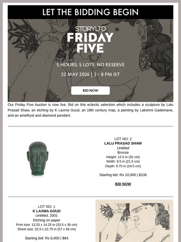 Our Friday Five Auction Has Begun! Bid Now!