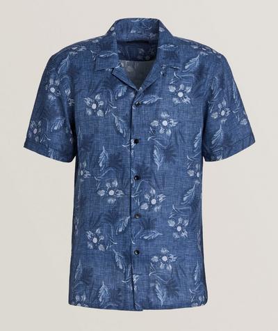 Patrick Assaraf - Floral Print Linen Camp Shirt