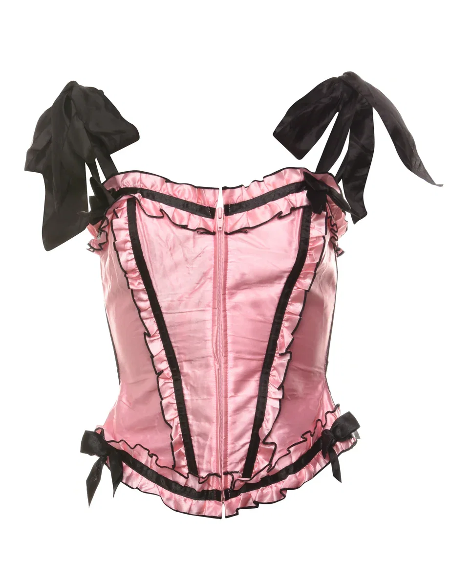 Image of Vintage Frilly Pink Corset - S