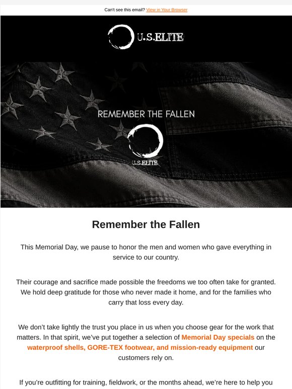 Honor the Mission. Memorial Day Savings Inside.