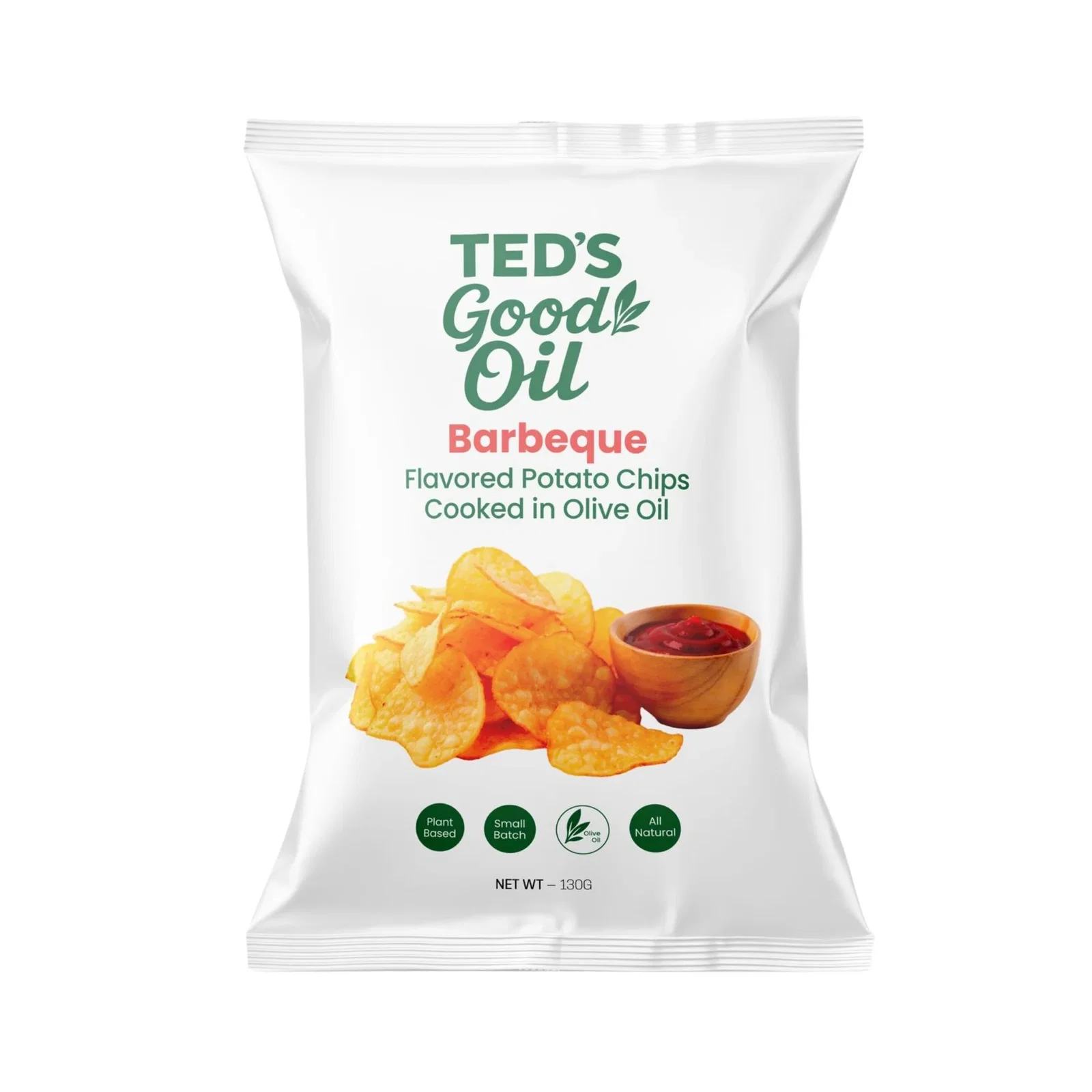 Image of Ted's Good Oil Olive Oil Potato Chips Barbeque 130g