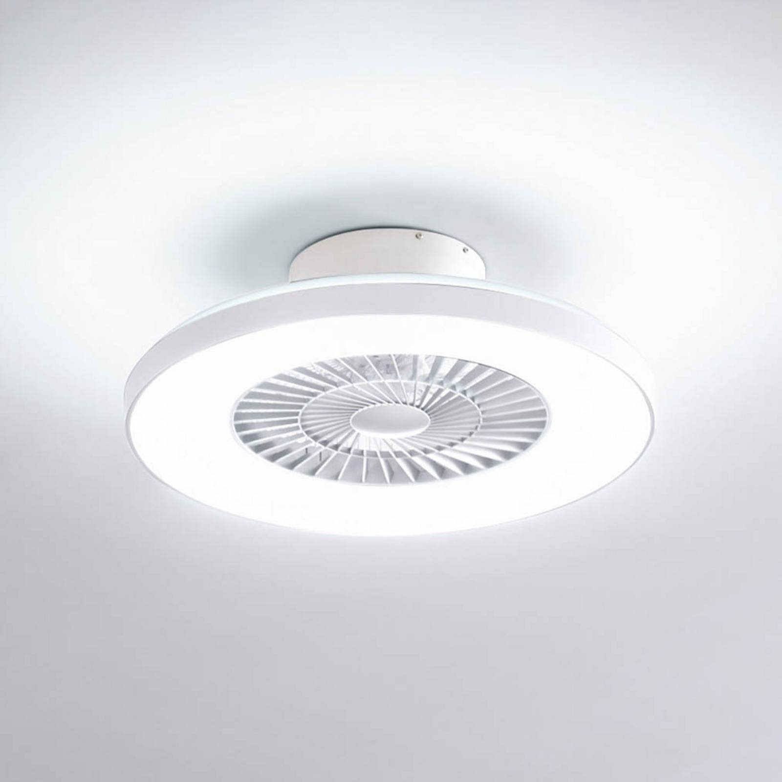Ventilador de techo LED Lindby Smart Paavo, blanco, silencioso, Tuya