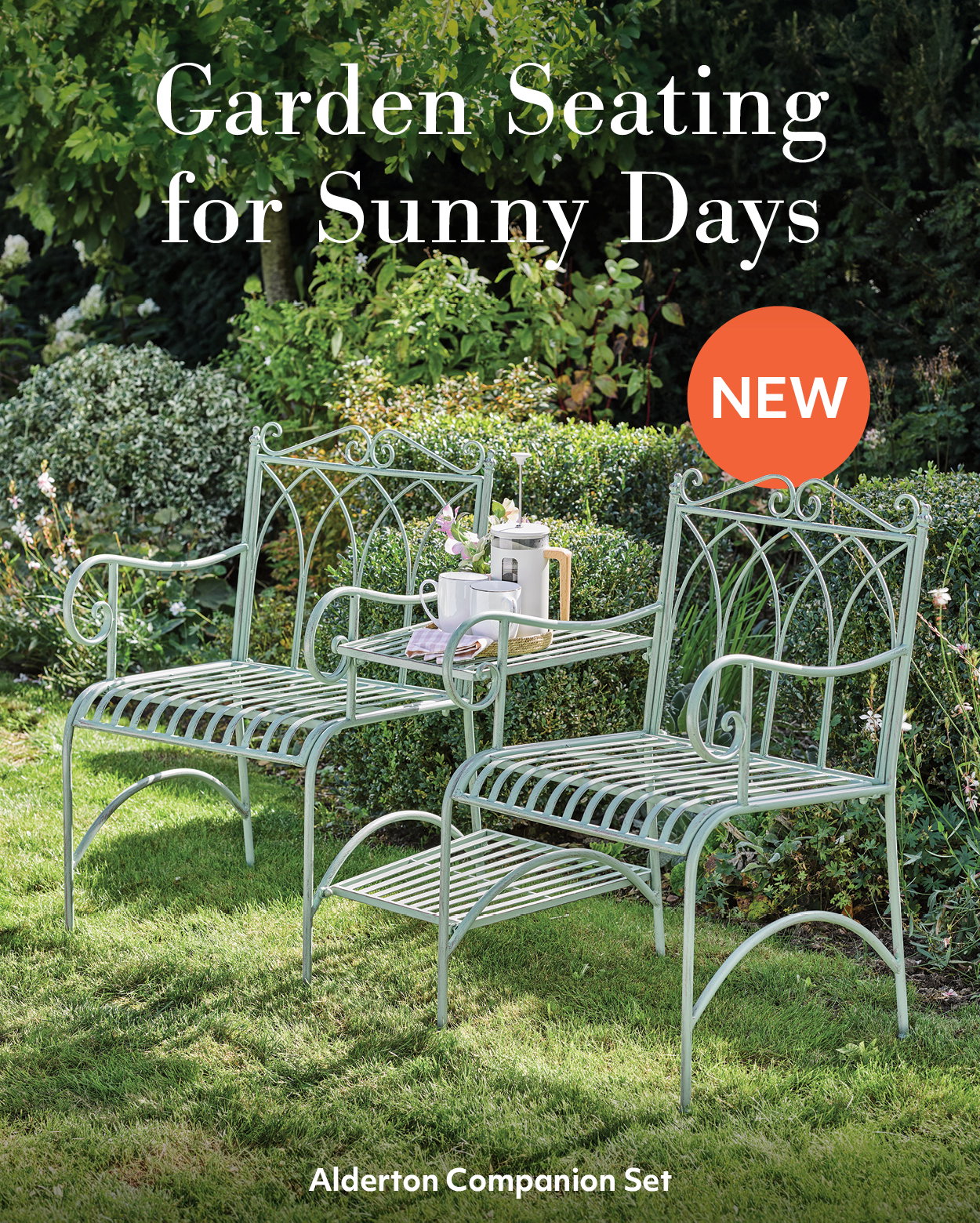 Garden Seating for Sunny Days | Alderton Companion Set