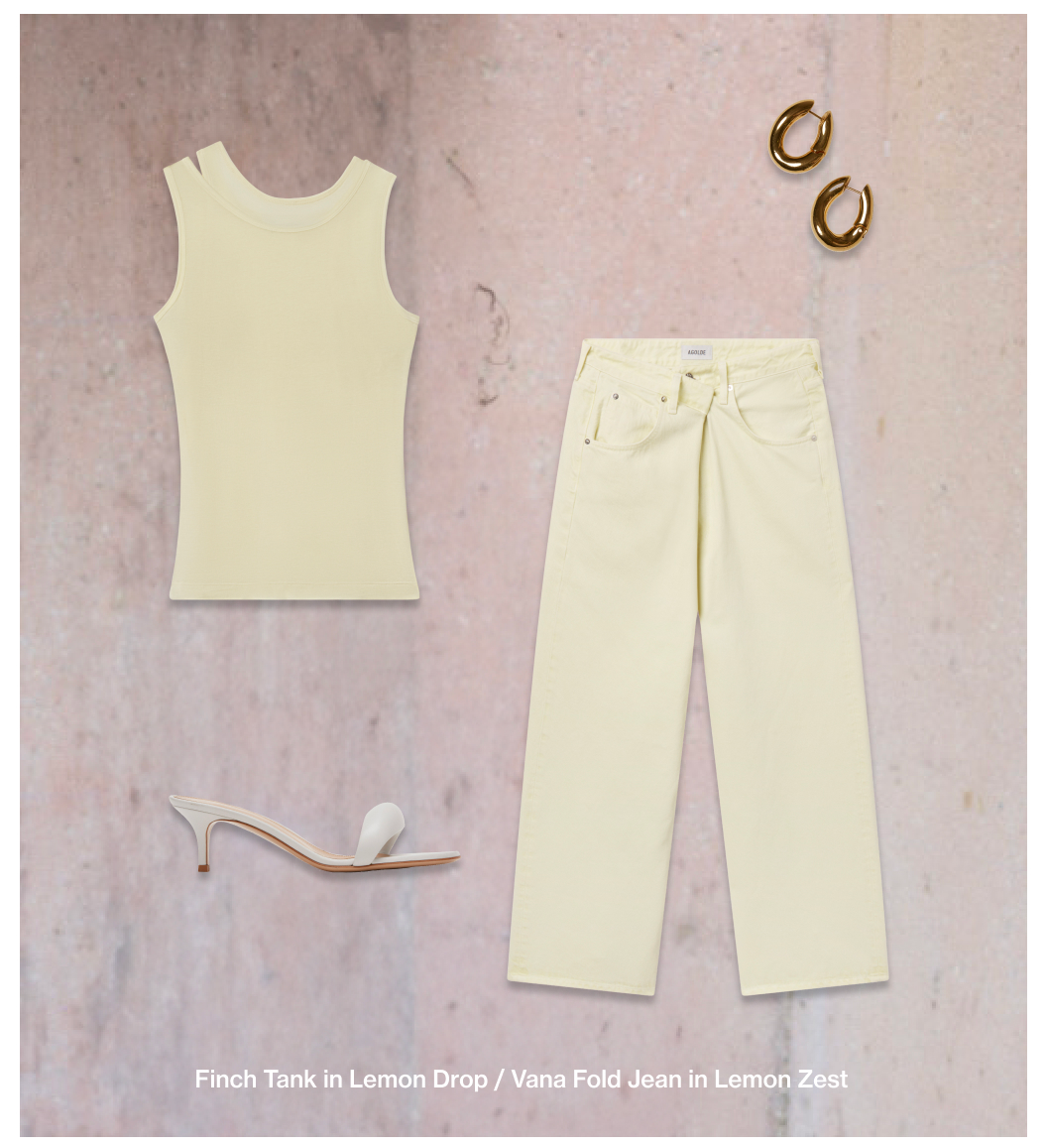 Finch Tank in Lemon Drop / Vana Fold Jean in Lemon Zest