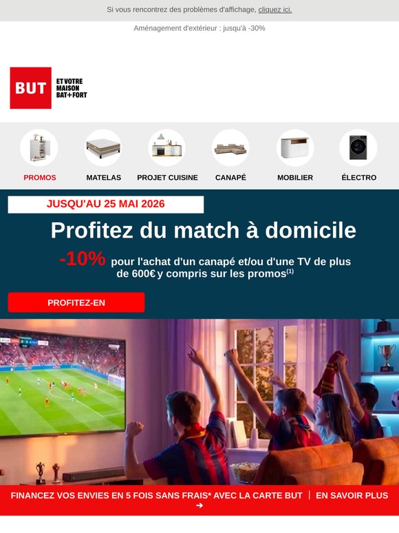 🏆 -10% supp sur les canapés et les TV