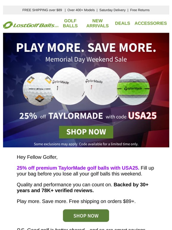 25% Off TaylorMade → USA25