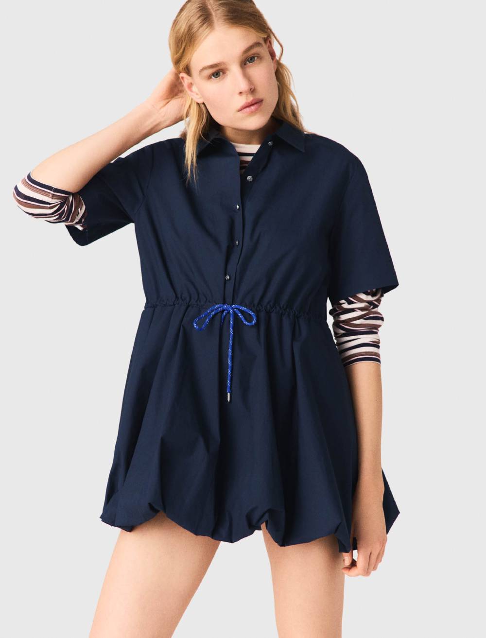 Robe boule manches courtes en coton