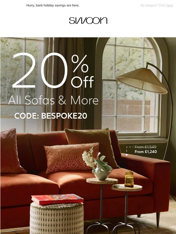 20% Off All Sofas & More