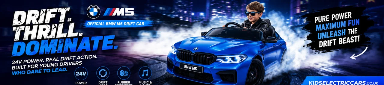 24V Blue Official BMW M5 Sports Motorized Drifting Ride On Car
