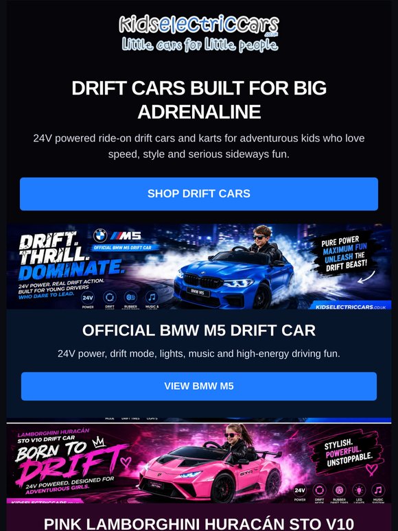 Drift Mode Activated 🔥 Kids’ Favourite Ride-On Cars