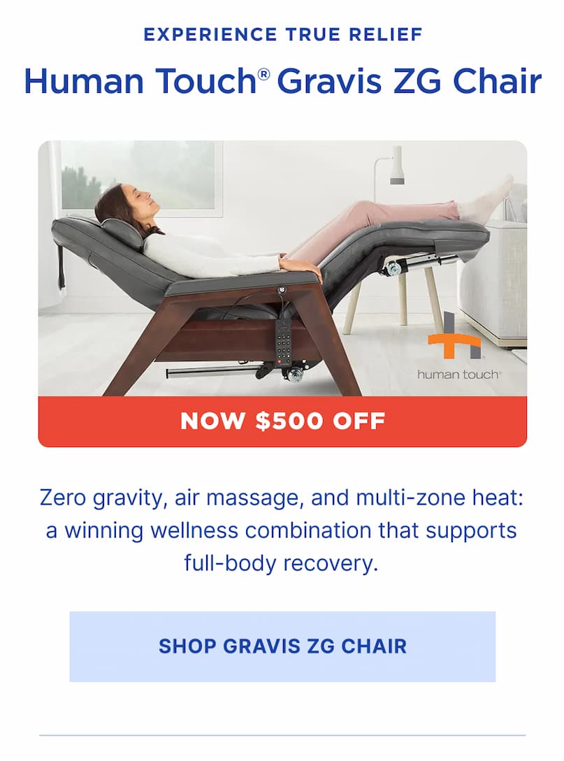 zero gravity and air massage for a winning wellness combination