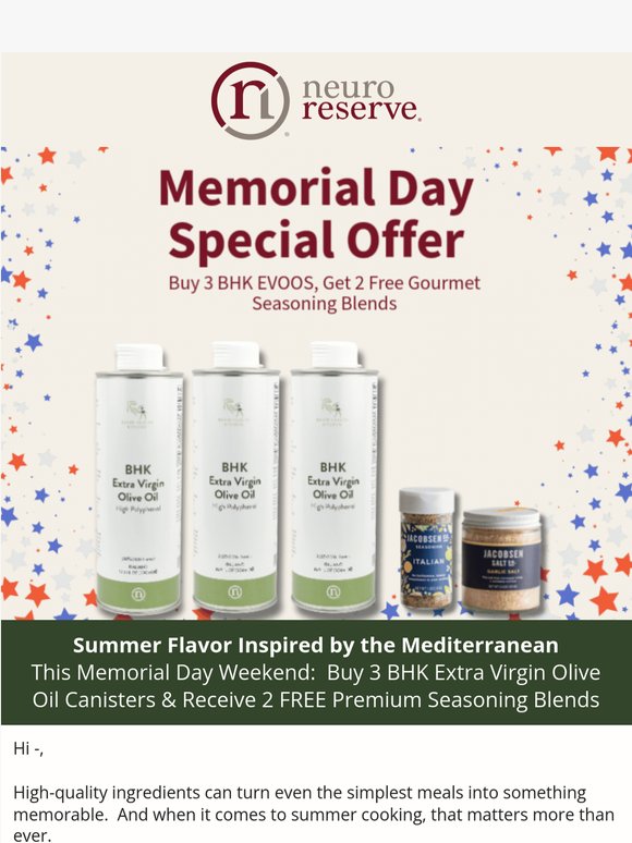 Memorial Day Special Offer to Elevate Summer Meals