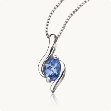 Oval Tanzanite Pendant in Sterling Silver