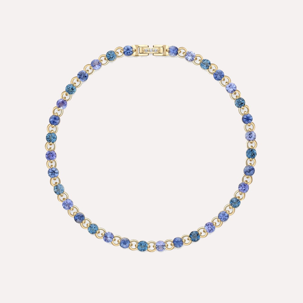 Shuga 3mm Blue Precious Gemstone Tennis Bracelet