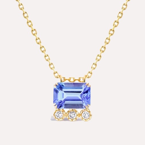 Betony Tanzanite & Lab-Created Diamond Pendant