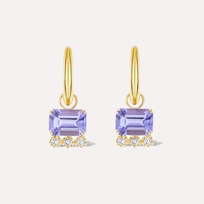 Betony Tanzanite & Lab-Created Diamond Drops