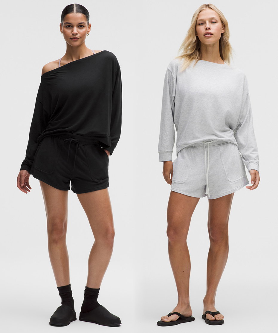 Woman wearing Becalm Long-Sleeve Shirt and Short