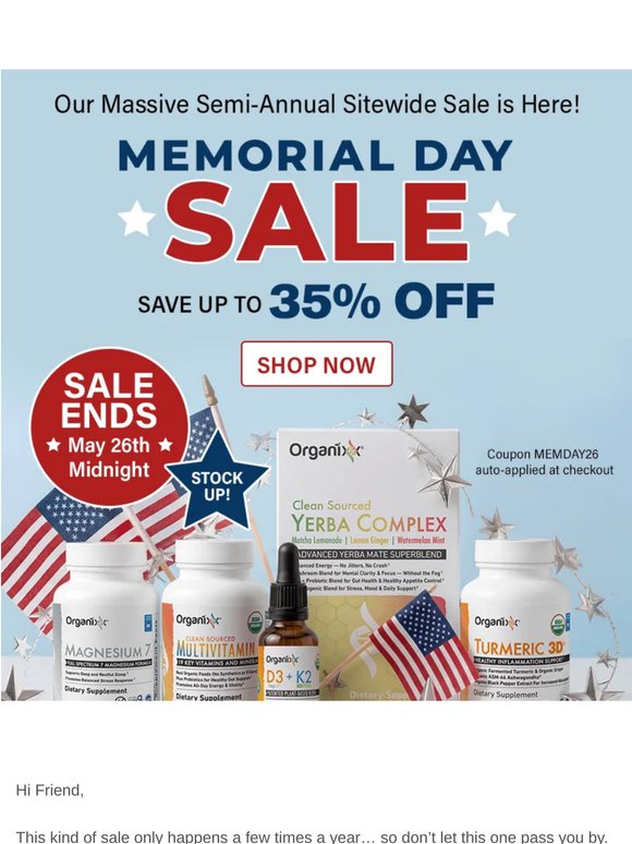 Semi-annual sitewide sale starts now!
