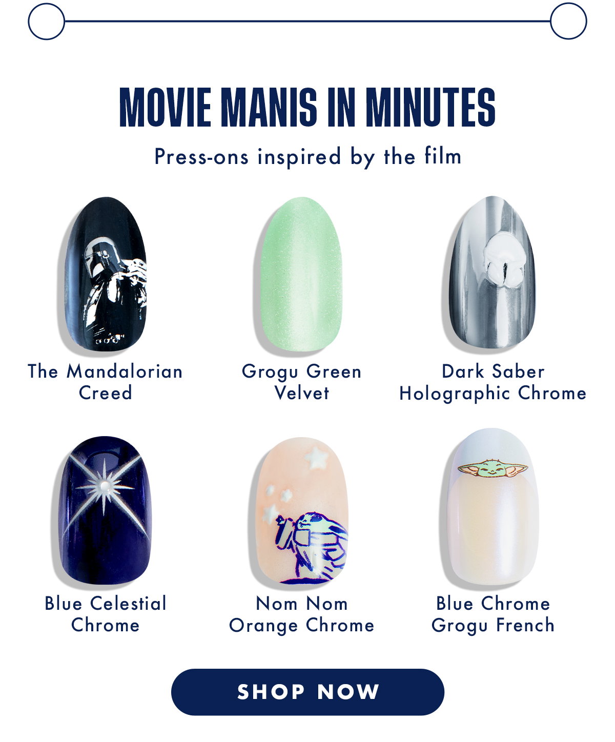 (IMAGE OF SINGLE PRESS-ON NAILS) MOVIE MANIS IN MINUTES: PRESS-ONS INSPIRED BY THE FILM | SHOP NOW