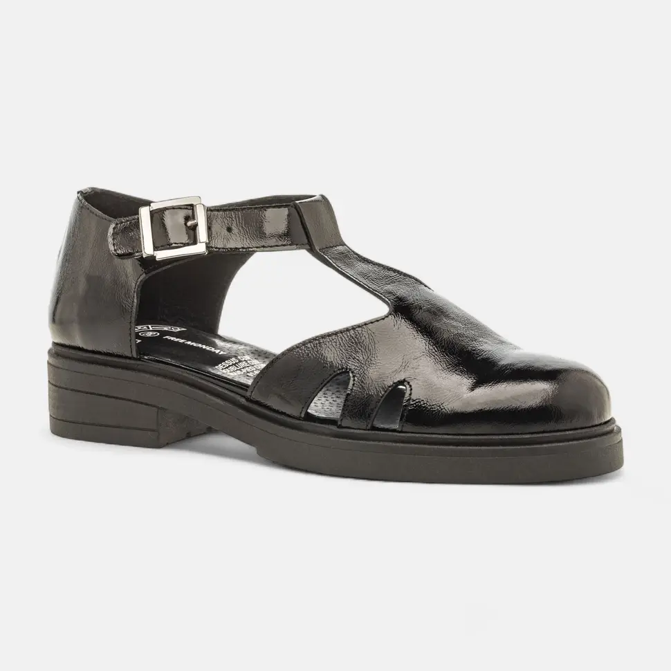 Babies Femme en cuir noir vernis