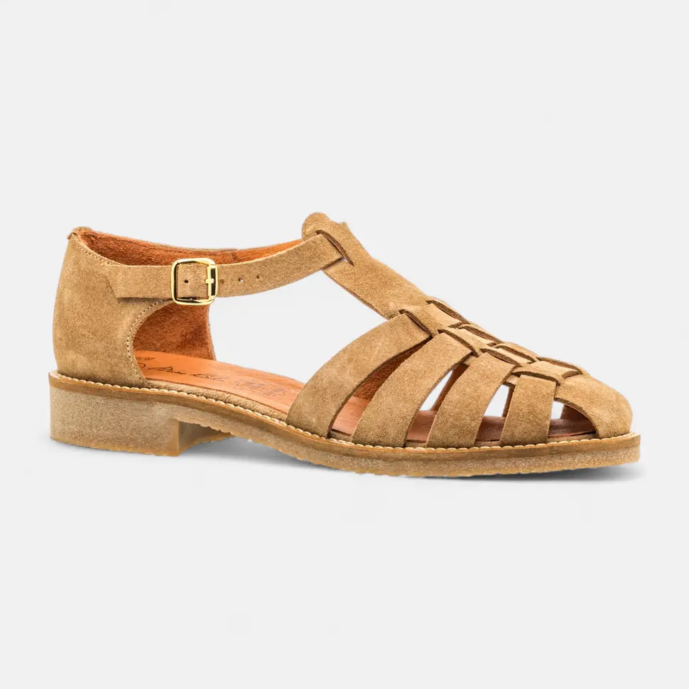 Babies Femme en cuir beige