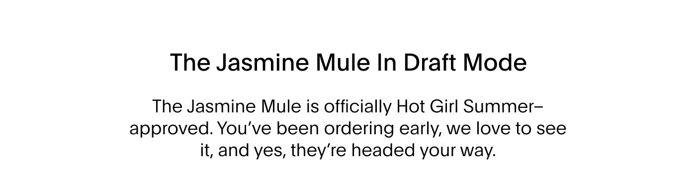 The Jasmine Mule In Draft Mode