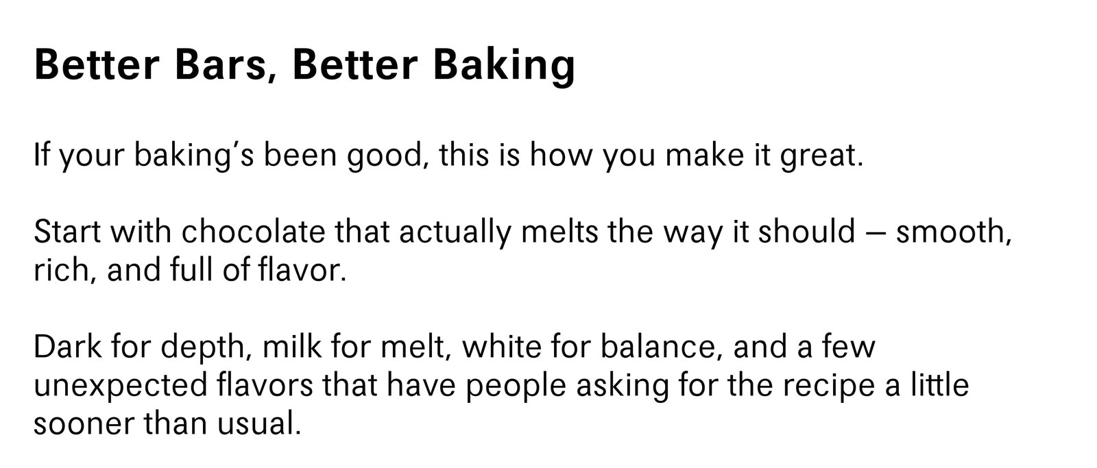 Better Bars, Better Baking 