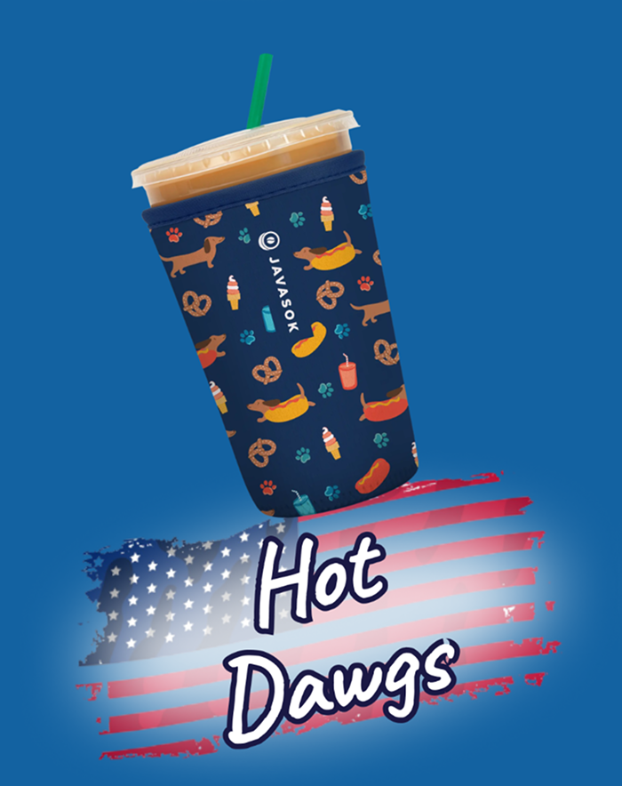 Hot Dawgs playful hot dog pattern cup