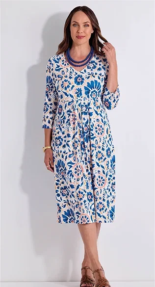 Soft V-neck Jersey Dress