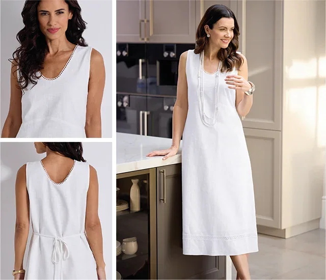 Sleeveless Linen-blend Dress