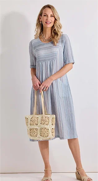 Cool Woven Cotton Pocket Dress