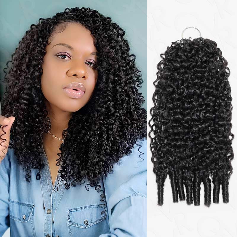 Image of P3G5|Burmese Curly Feather Crochet Human Hair
