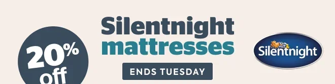20% off Silentnight mattresses | Ends Tuesday