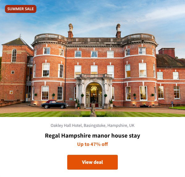 Regal Hampshire manor house stay