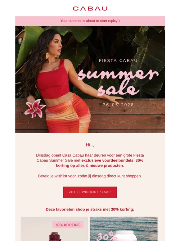 Dinsdag is het zover: Fiesta Cabau Summer Sale
