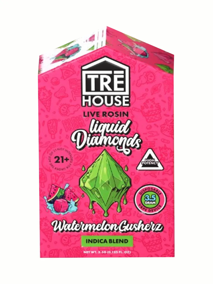 Image of Watermelon Gusherz TRE House Live Rosin Liquid Diamonds Disposable 3.5G