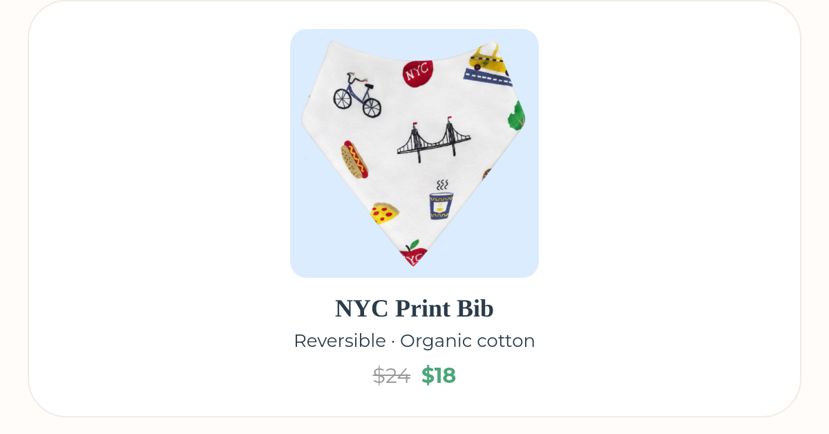 NYC Print Bib on sale 24% off