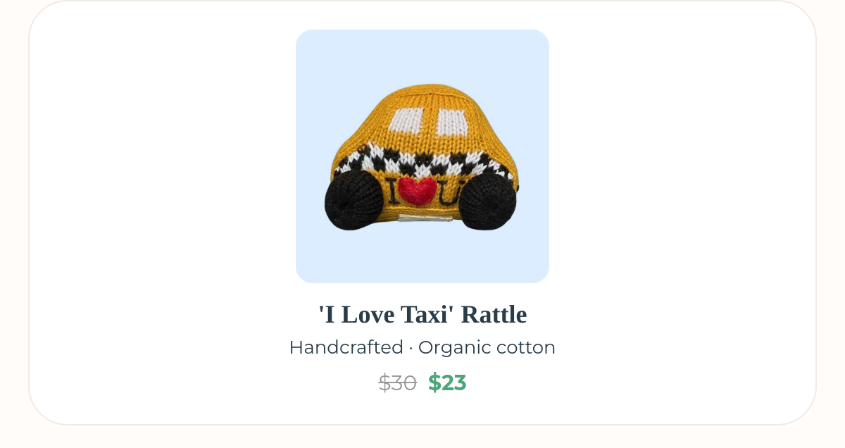 I Love Taxi Rattle on sale 24% off
