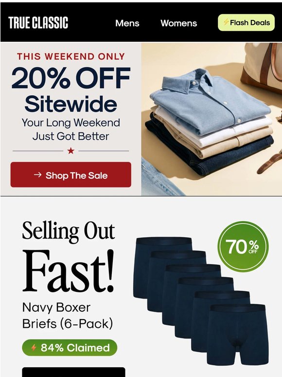 Get 20% Off Sitewide Before The Long Weekend Is Over