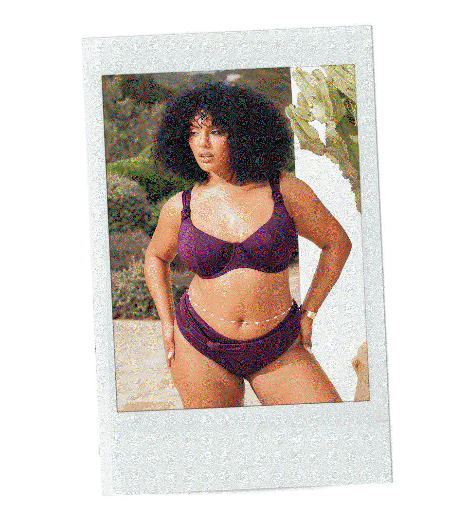 Beach Bliss Scooped Balcony Bikini Top Mulberry Purple