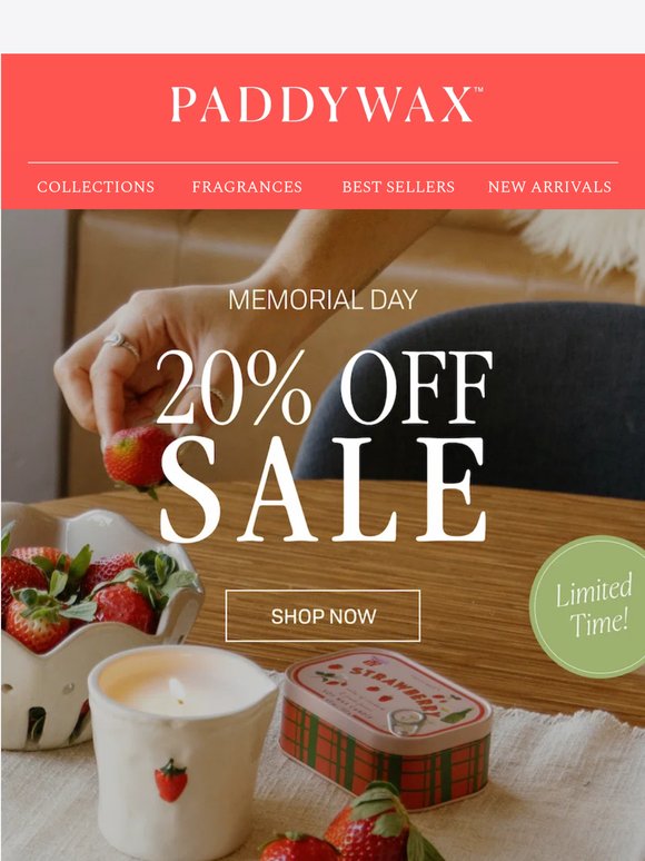 Memorial Day Sale: 20% Off Sitewide