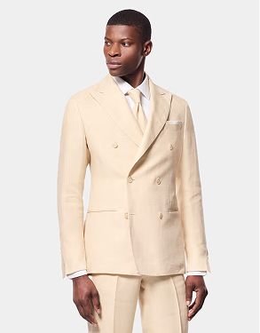 Tailored Fit Light Sand 1913 Mélange Linen Suit